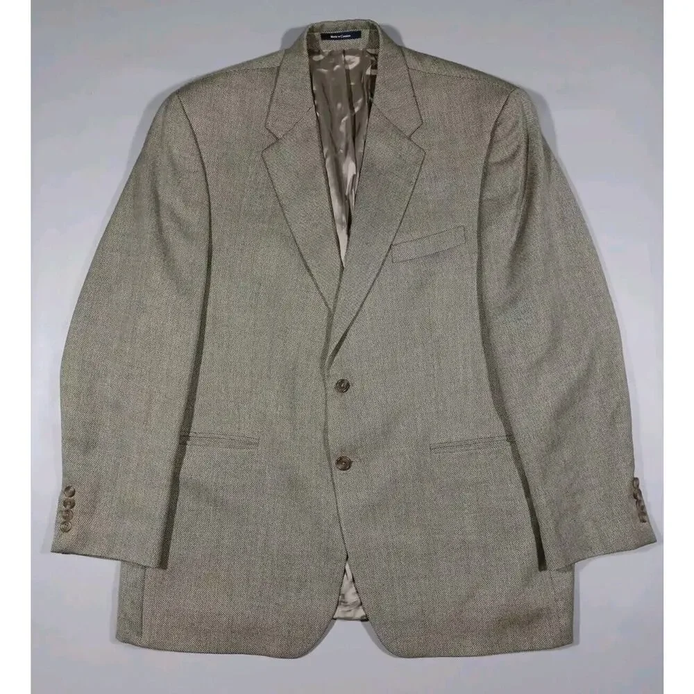 Chaps Blazer Mens 46 T Brown New Wool Vintage Made In Canada